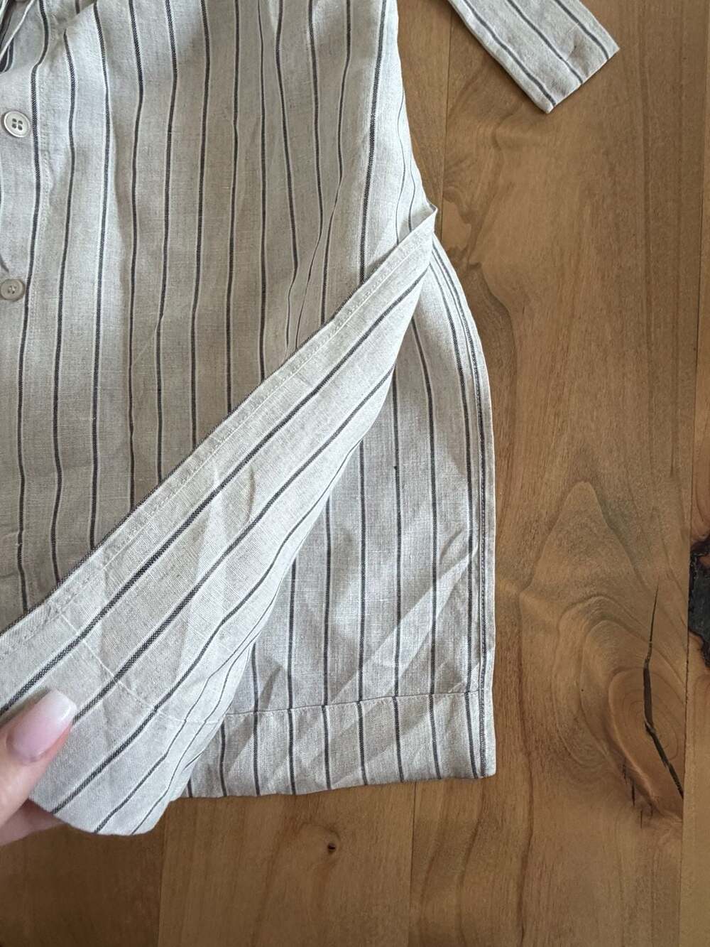 Lafayette 148 New York Striped Linen Shirt Dress Size S - Picture 7 of 15